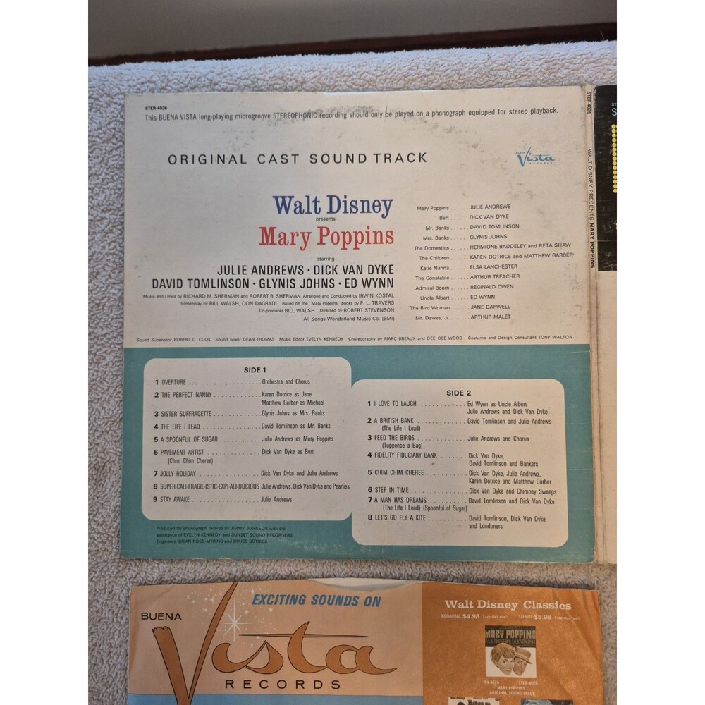 Walt Disney's Mary Poppins Record - Julie Andrews - Dick Van Dyke Vista Records - Picture 7 of 7